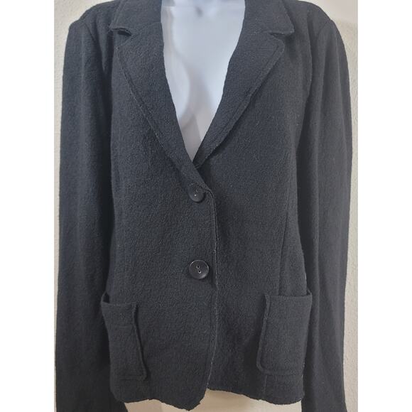 J. Jill Black Notched Collar 2 Button Closure Blazer Medium Lightweight Pockets - Picture 5 of 6